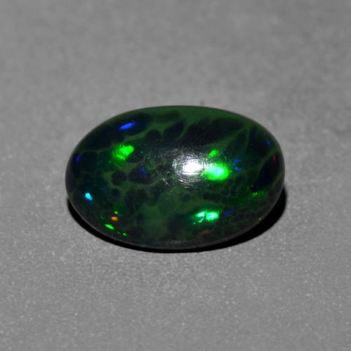 Multicolor Black Opal Gem - 0.8ct Oval Cabochon (ID: 580702)
