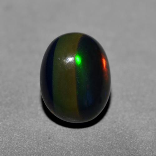 Multicolor Ópalo Negro Gema - 1.1ct Cabujón Óvalo (ID: 580855)