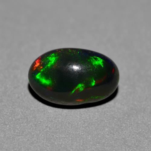 Multicolor Ópalo Negro Gema - 0.9ct Cabujón Óvalo (ID: 580858)