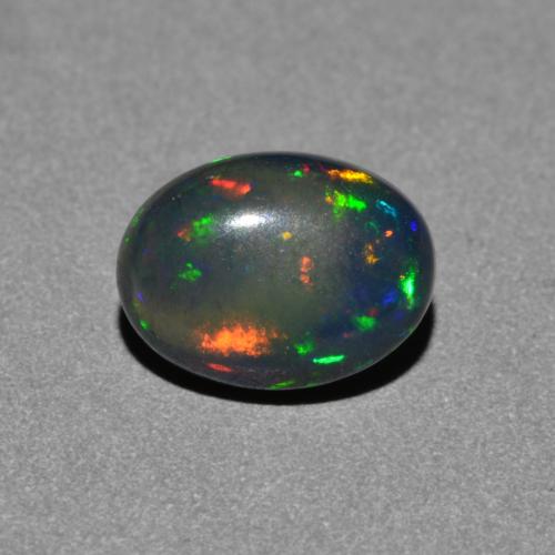Multicolor Ópalo Negro Gema - 1ct Cabujón Óvalo (ID: 581347)