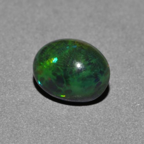 Многоцветный Черный Опал Камень - 0.6ct Овал Кабошон (ID: 581350)