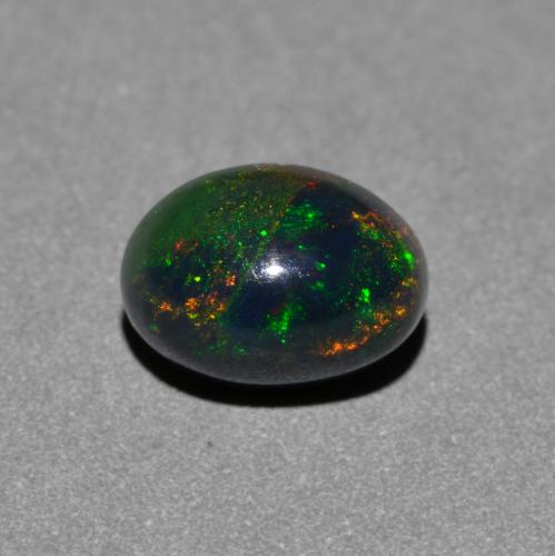 Многоцветный Черный Опал Камень - 0.7ct Овал Кабошон (ID: 581352)