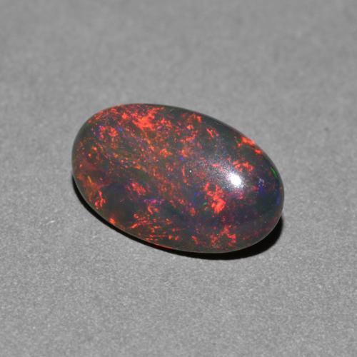 Многоцветный Черный Опал Камень - 1.2ct Овал Кабошон (ID: 581358)