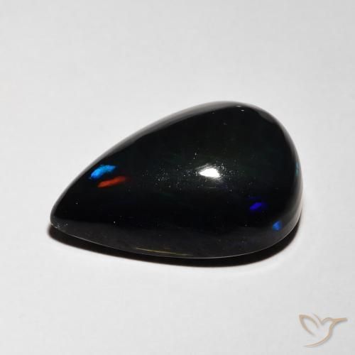 Black Opal Gemstone in 15.8 x 11.1 mm Size for Sale, Black Opal Stone in Multicolor Color