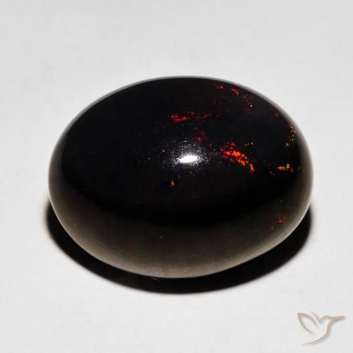 5.92ct Natural Multicolor Black Opal, Oval, Opaque