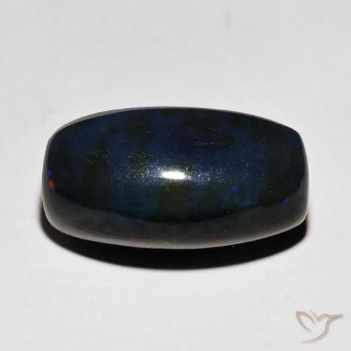 4.60 ct Multicolor Black Opal Stone, Natural Black Opal in Cushion Cabochon Shape for Sale