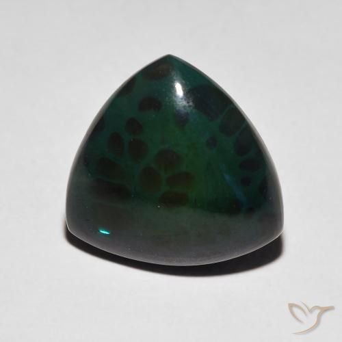 13.5 x 13.5mm Trillion Multicolor Black Opal from Ethiopia, Weight of 3.74ct, Natural smoked Gemstone in Opaque Clarity, 1pc Trillion Cabochon Black Opal - Color: Multicolor, Mohs Hardness of 5.5 - 6.5, Photo A