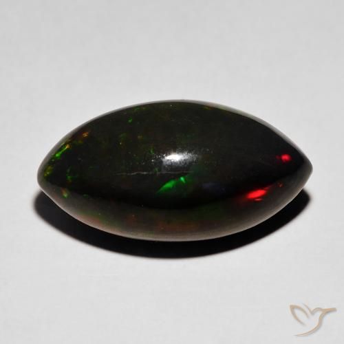 6.68 ct Marquise Black Opal, 19.5 x 10.3 mm From Ethiopia, Photo A