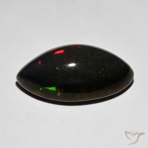 Black Opal Gemstone in 20 x 10 mm (calibrated) Size for Sale, Black Opal Stone in Multicolor Color
