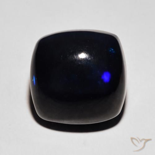 5.36ct Natural Multicolor Black Opal, Cushion, Opaque