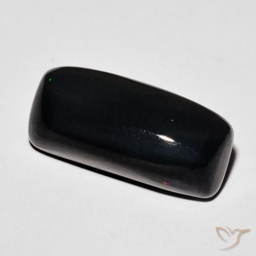 4.00 ct Multicolor Black Opal Stone, Natural Black Opal in Cushion Cabochon Shape for Sale