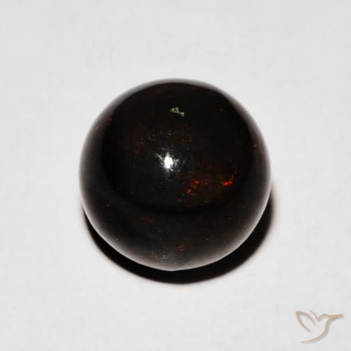 Многоцветный Черный Опал 5,2 ct из Эфиопия, размер 6,8 mm, Прозрачность: Opaque, природный Дымчатый драгоценный камень, 1 шт. Черный Опал Многоцветный цвета, твердость по Моосу 5,5 - 6,5, Photo A