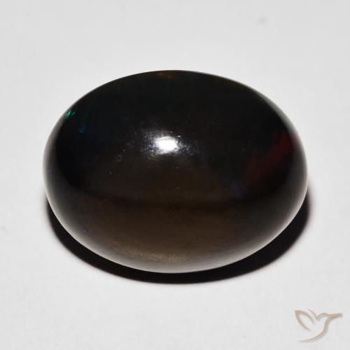 7.64 ct Multicolor Black Opal Stone, Natural Black Opal in Oval Cabochon Shape for Sale