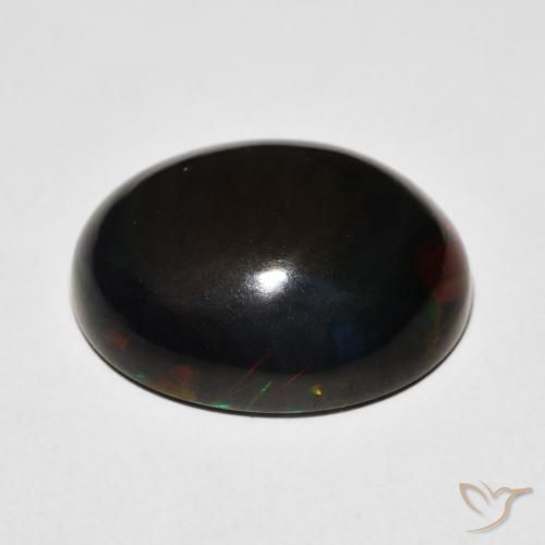 Black Opal Gemstone in 16.8 x 13.3 mm Size for Sale, Black Opal Stone in Multicolor Color
