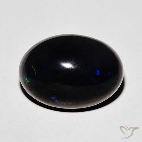 5.51ct Natural Multicolor Black Opal, Oval, Opaque