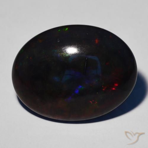17.25ct Natural Multicolor Black Opal, Oval, Opaque