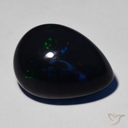 8.39ct Natural Multicolor Black Opal, Pear Shape, Opaque