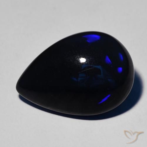 7.09ct Natural Multicolor Black Opal, Pear Shape, Opaque
