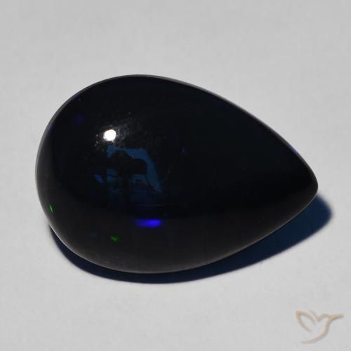 7.09 ct Multicolor Black Opal Stone, Natural Black Opal in Pear Cabochon Shape for Sale
