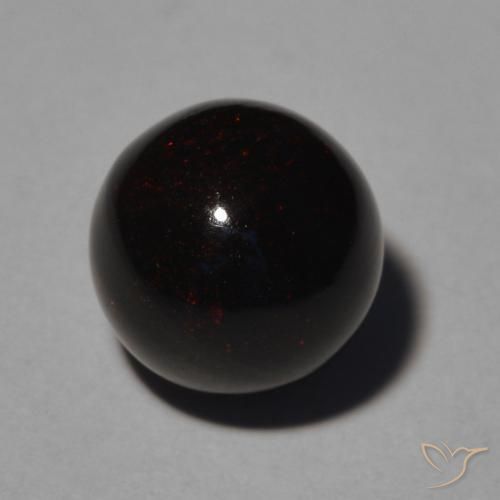Black Opal Gemstone in 8 mm (calibrated) Size for Sale, Black Opal Stone in Multicolor Color