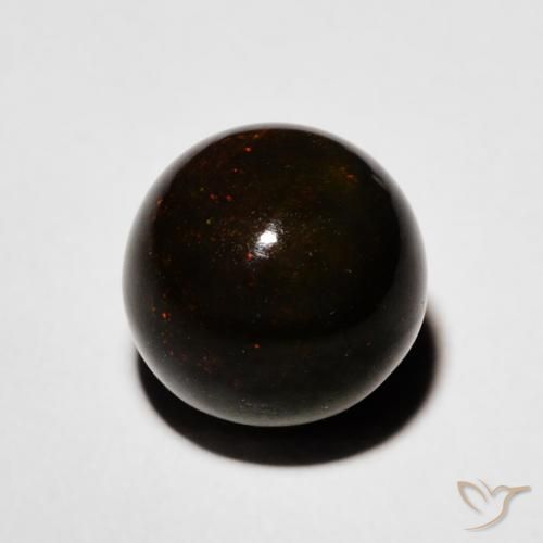 2.00ct Natural Multicolor Black Opal, Sphere / Ball, Opaque