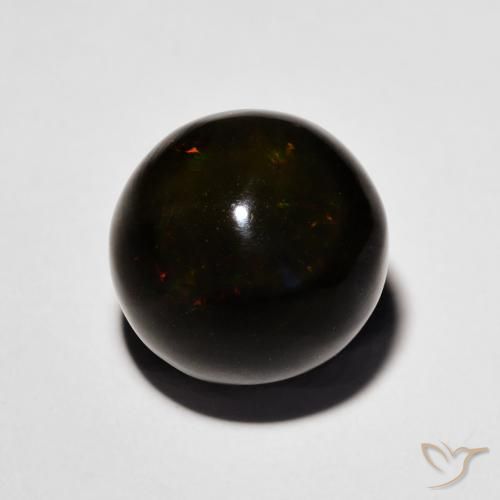 4.45 ct Ball Black Opal, 9.8 mm From Ethiopia, Photo A