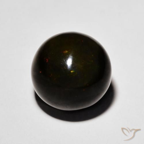 4.45 ct Multicolor Black Opal Stone, Natural Black Opal in Ball Shape for Sale
