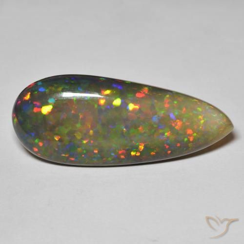 18.41 ct Pear Black Opal, 37.9 x 15.6 mm From Ethiopia, Photo A