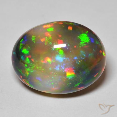 22,54 ct ovaler schwarzer Opal, 22,3 x 17,3 mm aus Äthiopien, Photo A