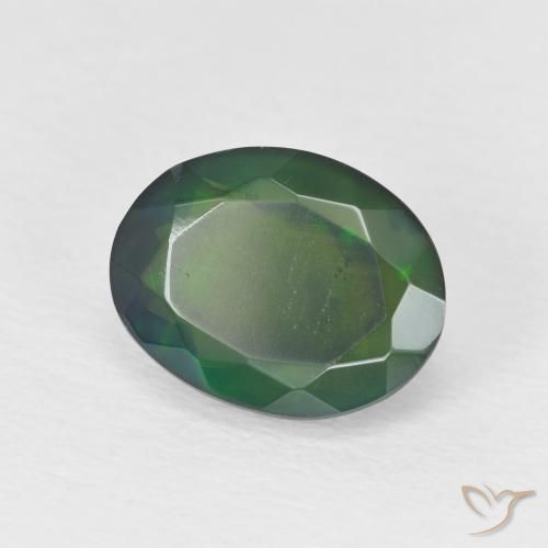 1.71 ct Multicolor Black Opal Stone, Natural Black Opal in Oval Facet Shape for Sale