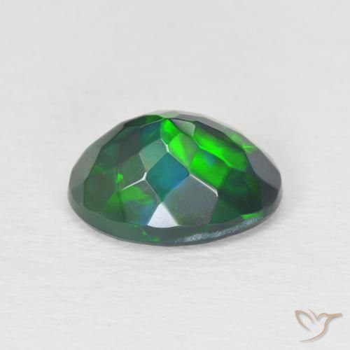 Black Opal Gemstone in 10 x 8 mm (calibrated) Size for Sale, Black Opal Stone in Multicolor Color