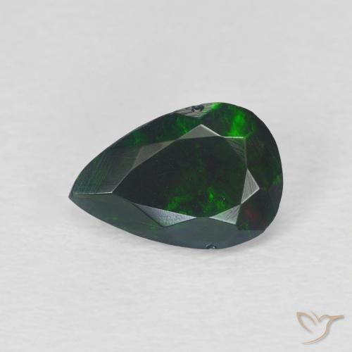 0.83ct Natural Multicolor Black Opal, Pear Shape, Translucent