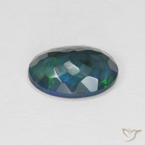 Black Opal Gemstone in 14 x 10 mm (calibrated) Size for Sale, Black Opal Stone in Multicolor Color