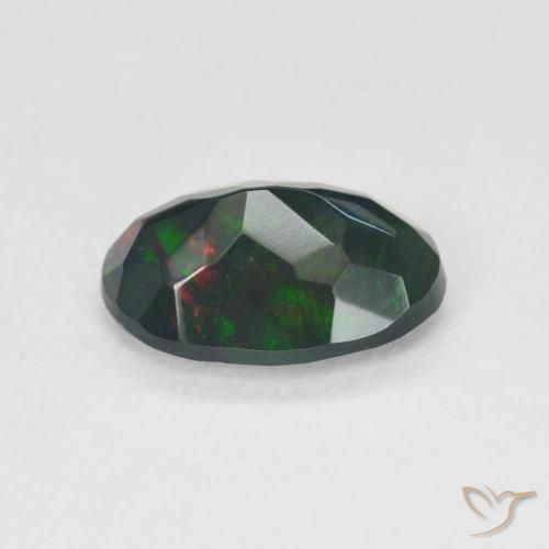 Black Opal Gemstone in 10 x 7 mm (calibrated) Size for Sale, Black Opal Stone in Multicolor Color