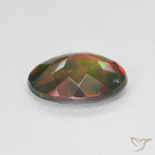 Black Opal Gemstone in 11.3 x 8.5 mm Size for Sale, Black Opal Stone in Multicolor Color