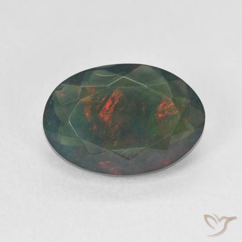 1.77ct Natural Multicolor Black Opal, Oval, Translucent