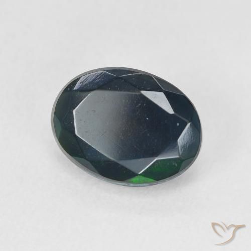 1.68 ct Multicolor Black Opal Stone, Natural Black Opal in Oval Facet Shape for Sale