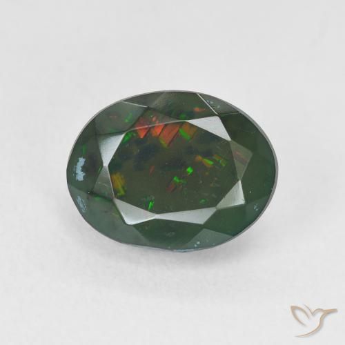 1.79ct Natural Multicolor Black Opal, Oval, Translucent