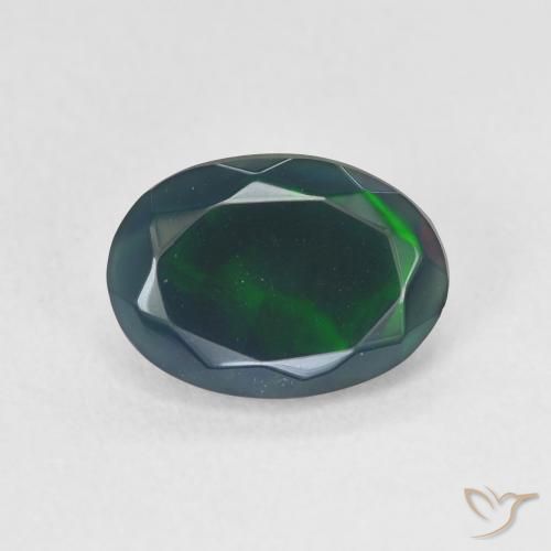 1.45 ct Oval Cut Black Opal, 10.7 x 7.7 mm From Ethiopia, Photo A