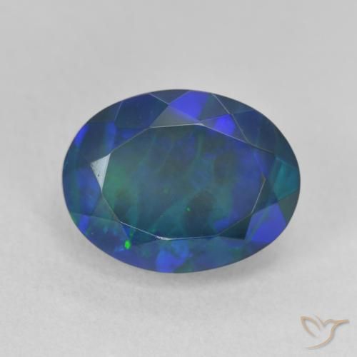 3.45 ct Oval Cut Black Opal, 12.3 x 9.5 mm From Ethiopia, Photo A