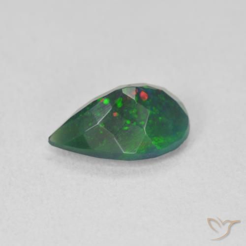 Black Opal Gemstone in 10 x 7 mm (calibrated) Size for Sale, Black Opal Stone in Multicolor Color