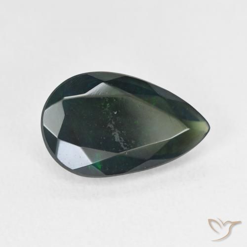2.17 ct Multicolor Black Opal Stone, Natural Black Opal in Pear Facet Shape for Sale