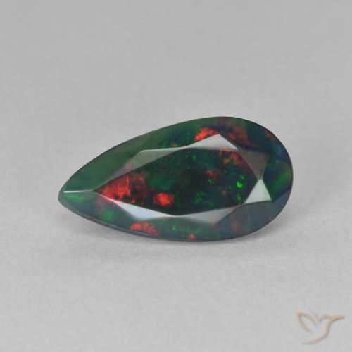 1.71 ct Pear Cut Black Opal, 13.4 x 7 mm From Ethiopia, Photo A