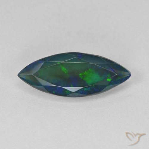 2.17 ct Marquise Cut Black Opal, 17.4 x 7 mm From Ethiopia, Photo A