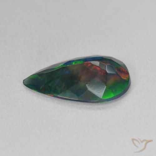 Black Opal Gemstone in 15 x 10 mm (calibrated) Size for Sale, Black Opal Stone in Multicolor Color