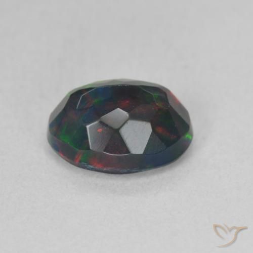 Black Opal Gemstone in 9.4 x 7.3 mm Size for Sale, Black Opal Stone in Multicolor Color