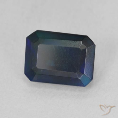 1.03 ct Multicolor Black Opal Stone, Natural Black Opal in Octagon Step Cut Shape for Sale