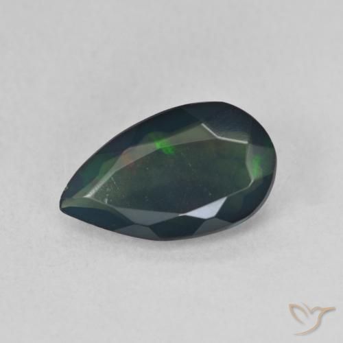 1.12ct Natural Multicolor Black Opal, Pear Shape, Translucent