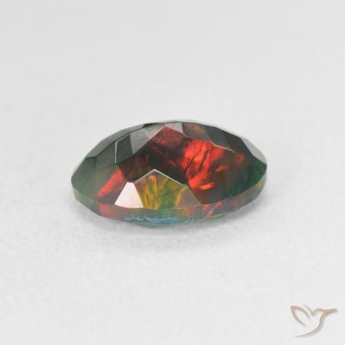 Black Opal Gemstone in 9.4 x 7 mm Size for Sale, Black Opal Stone in Multicolor Color