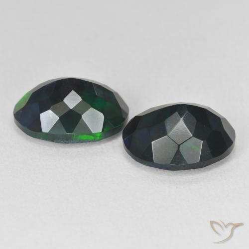 Black Opal Gemstones in 11.3 x 8.3 mm Size for Sale, Black Opal Stones in Multicolor Color